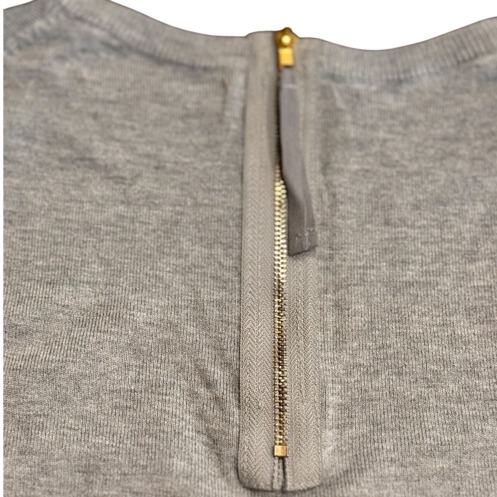 Philosophy Sweater Women Medium Gray Crewneck Back Zipper 3/4 Sleeve Pullover - Picture 4 of 6
